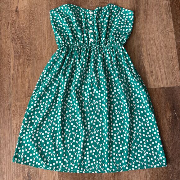 Everly Green Floral Satin Strapless Dress - Size Medium - Picture 1 of 6